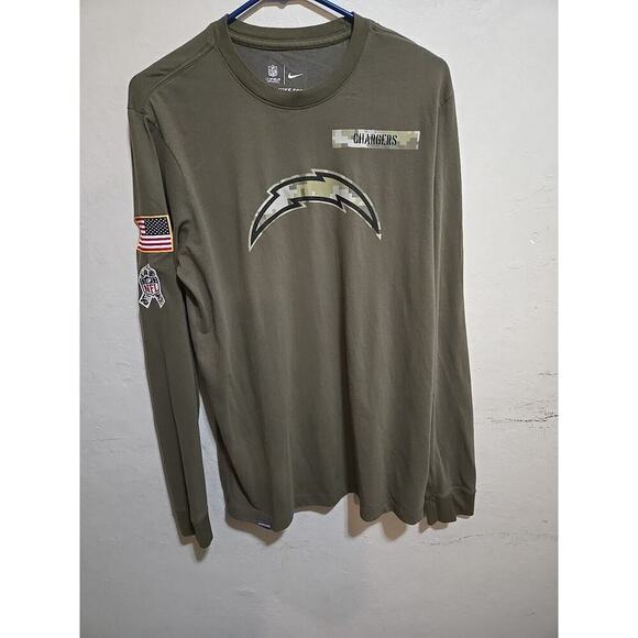 Los Angeles Charges Salute To Service Nike Shirt Mens Medium Green NFL Onfieldap - Picture 1 of 16